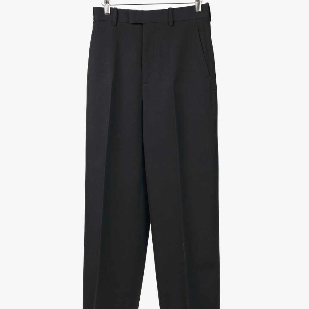 Bottega Veneta Black Wool-Twill Wide-Leg Trousers